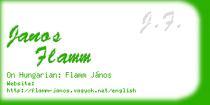 janos flamm business card